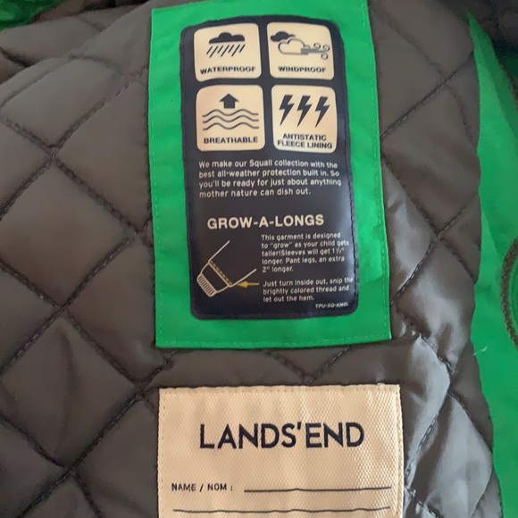 Lands End Boys green and grey jacket.Excellent condition, only worn a few times. - Picture 4 of 5